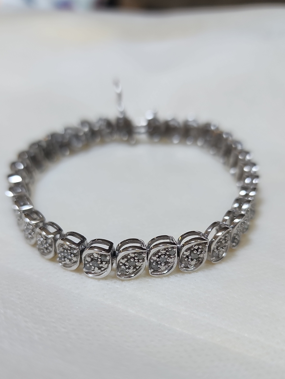 Elegant‎ Sterling Silver 925 And Diamond Tennis Bracelet